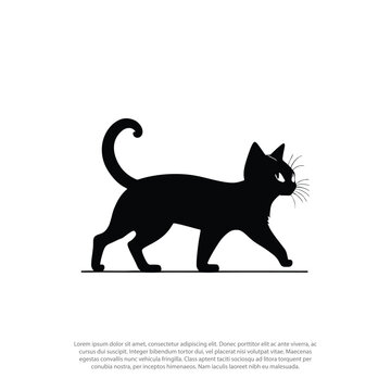 Walking cute Cat vector icon. Cat silhouette symbol. Linear style sign for mobile concept and web design. House animals symbol logo illustration. vector graphics Vector.