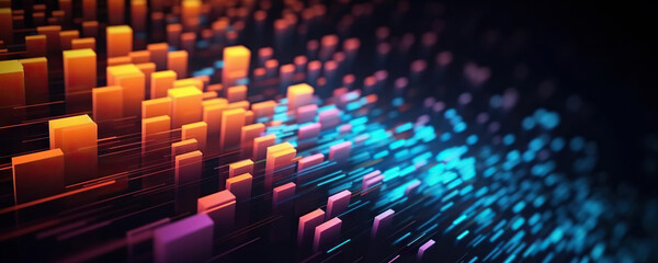 Abstract digital background. Data universe illustration. Ideal for depicting network abilities, technological processes, digital storages, science, education, etc.