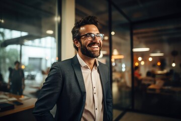 Fototapeta premium smiling male entrepreneur , generative artificial intelligence