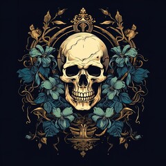 vintage skull illustrations for stickers, t-shirts and the like