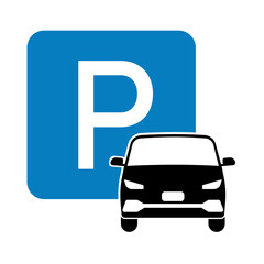 Parking Lots Sign or Parking Symbol in Parking Concept. Vector Illustration. 