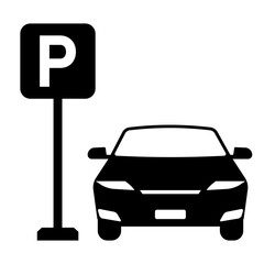 Parking Lots Sign or Parking Symbol in Parking Concept. Vector Illustration. 