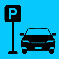 Parking Lots Sign or Parking Symbol in Parking Concept. Vector Illustration. 