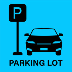 Parking Lots Sign or Parking Symbol in Parking Concept. Vector Illustration. 