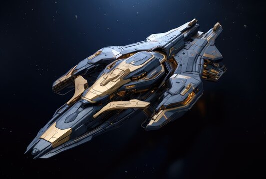  the image of a spaceship in space, generative artificial intelligence
