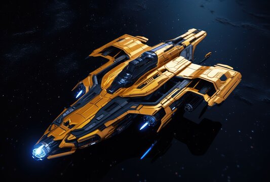  the image of a spaceship in space, generative artificial intelligence