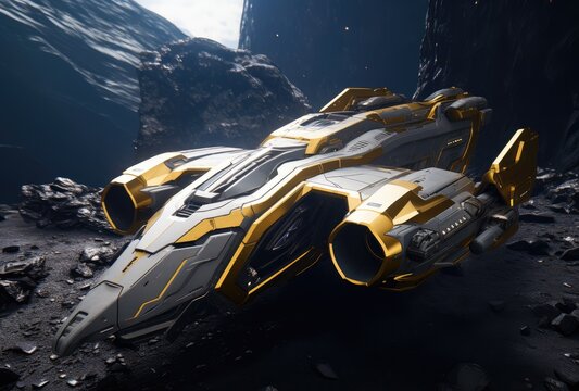  the image of a spaceship in space, generative artificial intelligence