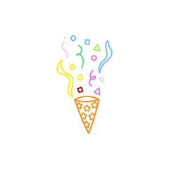 cute party popper isolated confetti explosion firecrackers celebration vector drawing illustration hand drawn style