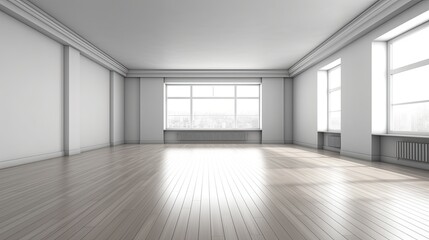 Obraz premium A three dimension of an empty unfurnished room. Generative ai