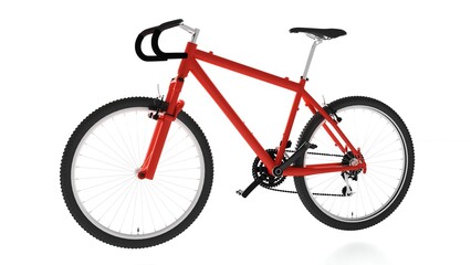 Red Road Bike Isolated. 3D rendering. Speed Racing Bicycle.