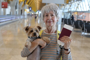 Senior woman traveling with her best friend 