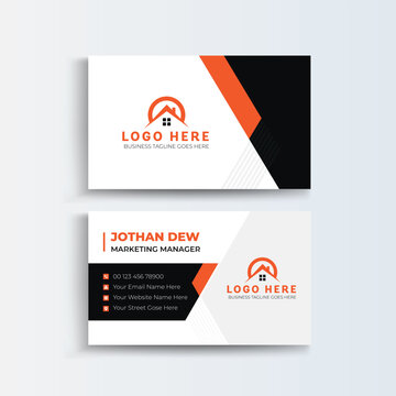 Modern abstract company corporate clean creative elegant Real estate agency realtor home rental Business card template real estate, apartment, condo, house, rental, business.