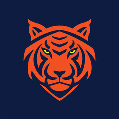 Fototapeta premium Animal Tiger Head Mascot for sports and esports isolate on the dark background