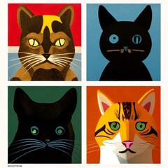 set of cats. generative ai.