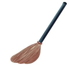 Magical witch and wizard broom