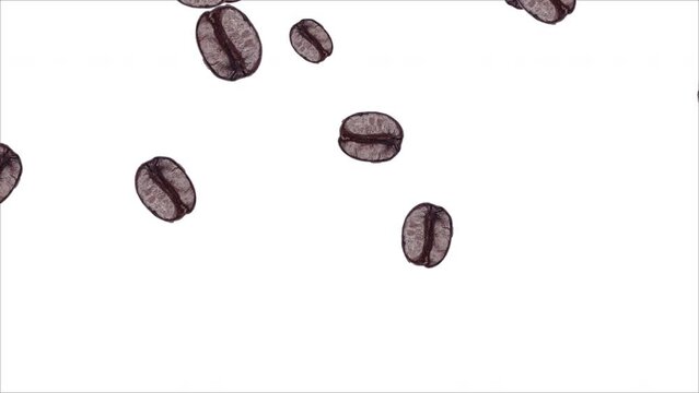 Caduta di chicchi di caff&egrave;