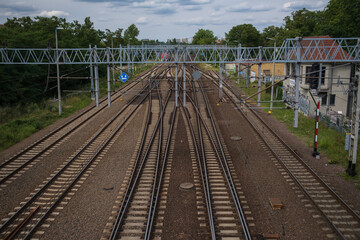 Fototapeta na wymiar railway bridge in the city 