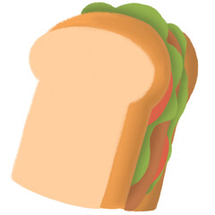 Sandwich food sign cartoon illustration no background 
