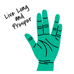 Set of colorful hands with different gestures and lettering. Hand drawn vector illustration isolated on white background. Modern trendy flat cartoon style.