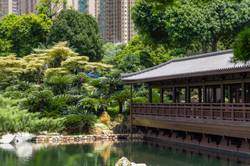 Obraz premium Traditional Chinese garden in Nan Lian Garden, Chi Lin Nunnery, Hong Kong