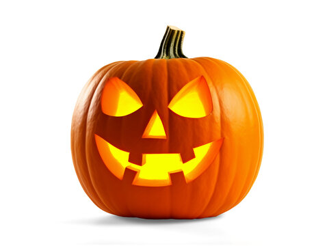 Halloween pumpkin isolated on transparent or white background, png
