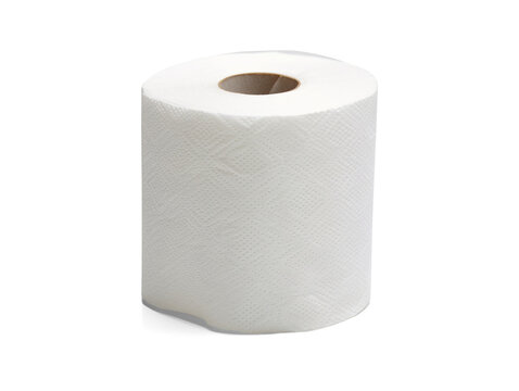 Toilet paper roll isolated on transparent or white background, png