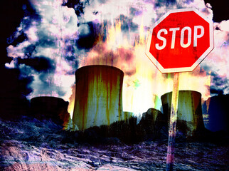 Nuclear disaster radioactive danger explosion - 627375193