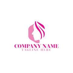 Woman beauty logo template with emblem concept
