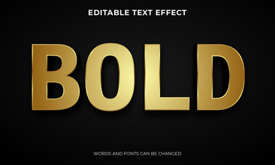 3d text effect in luxury golden style