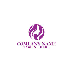 Beauty logo salon and hair treatment logo design template
