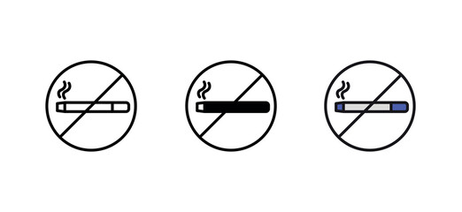 No Smoke icon design with white background stock illustration