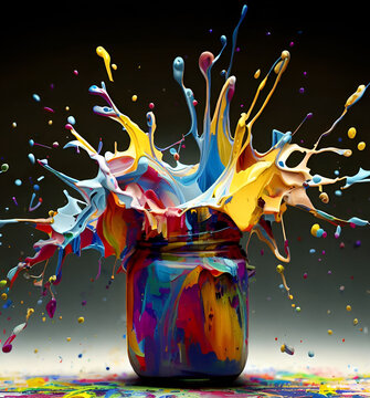 splash of colorful paint generative ai