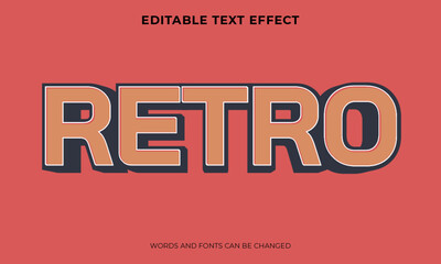 retro style 3d text effect