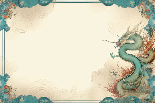 abstract floral with Chinese style background