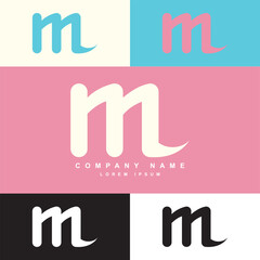 Obraz premium m letter logo template with color palette, logo template for company or business