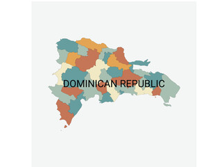 Dominican Republic Administrative Multicolor Vector Map