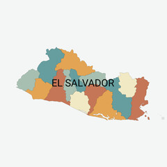 El Salvador Administrative Multicolor Vector Map