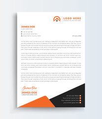 Real Estate Building And Construction Company Letterhead creative modern professional business letterhead design template. Abstract clean corporate identity minimal letterhead template design.