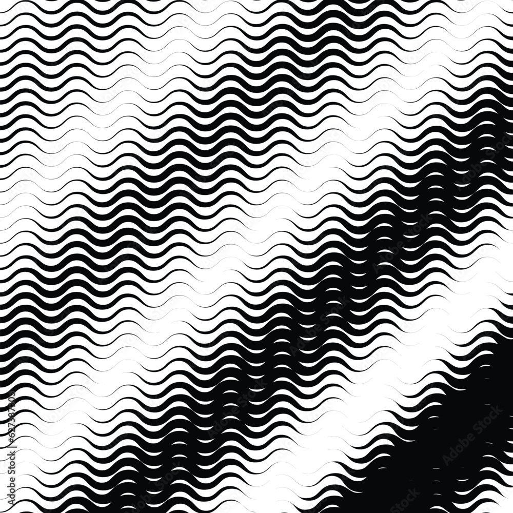 Poster Background with gradient of black and white wave lines