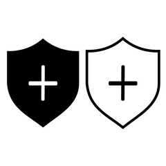 Fototapeta premium Medical shield vector icons. Simple and editable icons set.