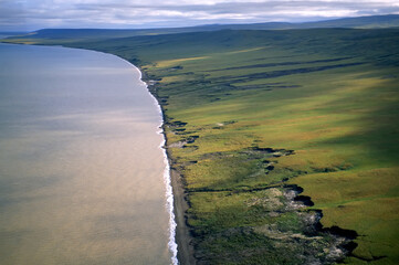 Coastal erosion caused by global warming; North Slope, Alaska, United States of America