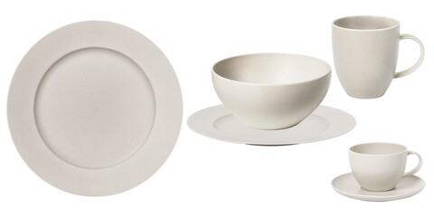 images of dinnerware on a white background