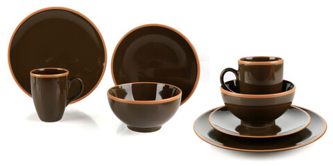 images of dinnerware on a white background
