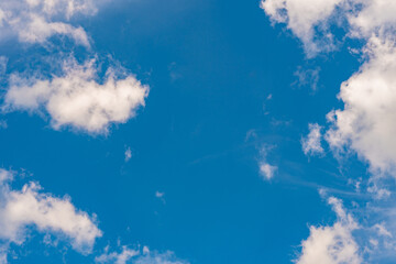 Blue sky background with clouds free space for text.