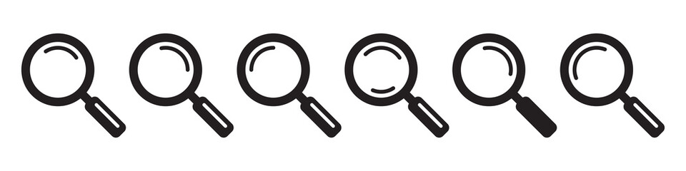 Loupe icon. Magnifying glass icon, magnifier symbol.