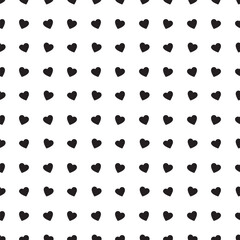 Fototapeta na wymiar Vector simple seamless pattern with hearts. Repeatable background for Valentine's day. Fashion love print.