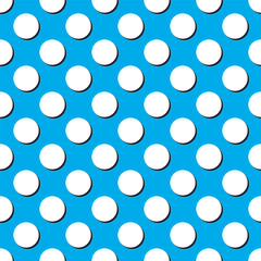 Polka dot seamless pattern, light blue polka dot vector background.