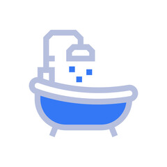 bathtub two tone style icon vector illustrations