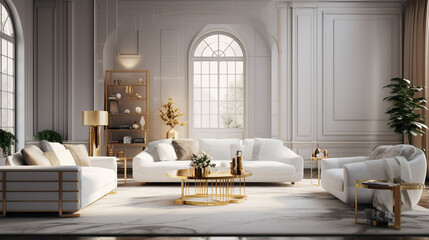 Fototapeta na wymiar luxurious modern living room