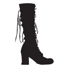 Silhouette Long Boots Vector illustration 
